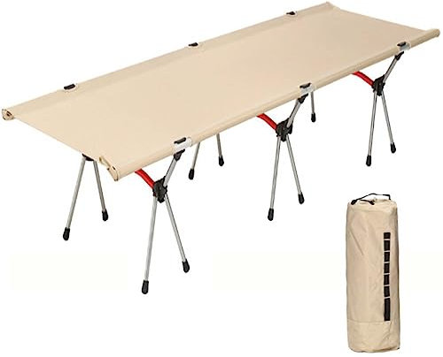 Zusammenklappbares Campingbett mit Aufbewahrungstasche, robustes Schlafbett für Erwachsene, tragbares Campingbett für Reisen im Freien, Wandern, Strand, Wohnmobil, Nickerchen im Büro, Metallrahmenst