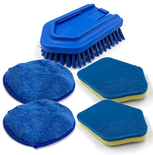 Bathroom Tile Cleaner Shower Cleaning Brush, Multi-Section Long Handled Scrubbing Brush (Replacement Heads)