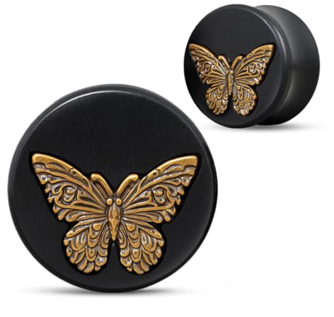 COOEAR Sadel utsvängda pluggar och tunnlar piercing mätare trä stjärna logo örhängen stretchers., 00g(10mm), Trä, Sandsten