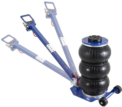 VEVOR Air Jack, 3 ton/2995 kg trippelväska luftdomkraft, krockkudde med sex stålrör, lyft upp till 45 cm, 3-5 s snabbt lyftande pneumatisk domkraft, med justerbara långa handtag för bilar, garage,