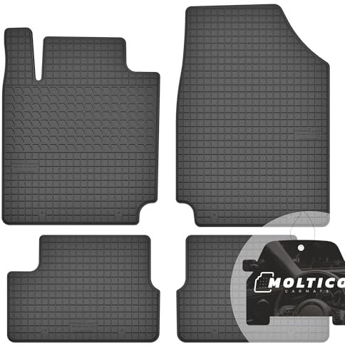 moto-MOLTICO Gummimatten Auto, 4-teiliges Set, Allwetter Gummi Fußmatten, Antirutsch & Wasserfest Autoteppiche - passend für Nissan Micra K12 (2003-2010)