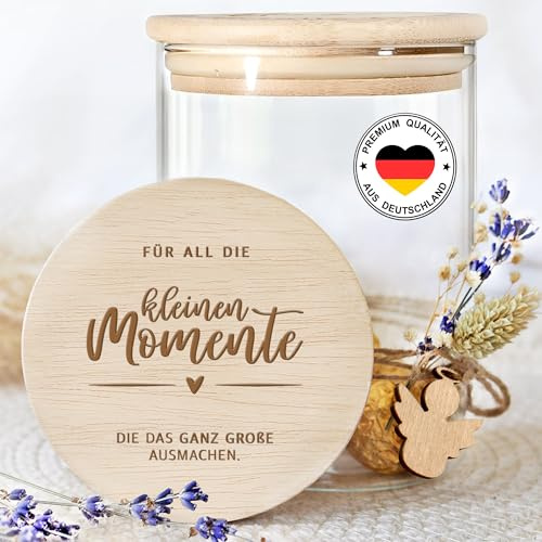 Grandora Vorratsglas Geschenkidee für Familie, Freunde oder Kollegen Geschenkglas Geburtstag Aufbewahrungsglas mit Gravur Geschenk Keksdose Lehrer Kita XHG1017-02