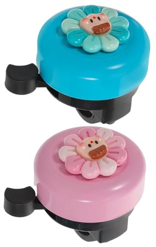 Yardwe 2 Campanelli per Bicicletta A Forma di Fiore Rosa per Bambine con Suono Chiaro Accessori per Biciclette per Adulti Bambine E Ragazzi (Ragazza con I Fiori)