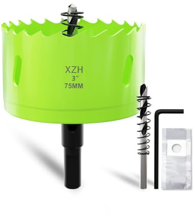 XZH 75mm Bi-Metal Hole Saw Kit with Arbor & Pilot Bit - Effortless Smooth Cutting for Wood, Plastic, Drywall & Thin Metal - Ideal for Downlight Installation & DIY Projects