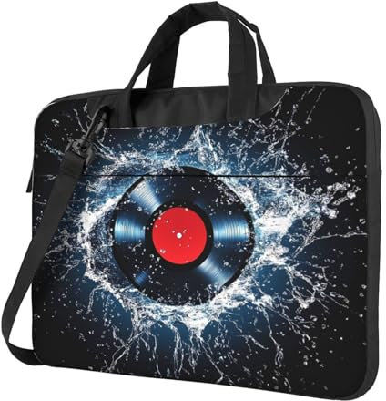 Water Record - Borsa per computer portatile da 13, in vinile, con tracolla, portatile, antiurto, protettiva, per donne e uomini