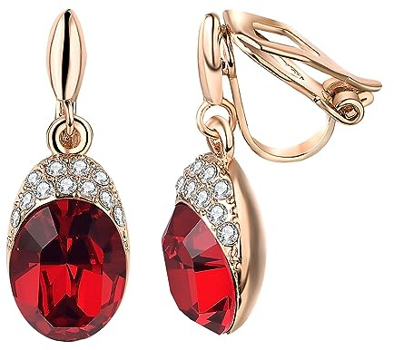 Vogem Zirkonia Hängend Ohrringe Damen Ohne Ohrlöcher Clip Ohrringe Vintage Ohrklipser Hypoallergen Nickelfrei Modeschmuck
