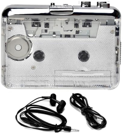 Joselin 1 Set USB Cassette Capture Radio Player Cassette su MP3/CD Type-C Audio Music Player Registratore A Cassette in Plastica