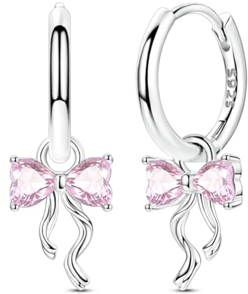 Hapour S925 Sterling Silber Hängend mit Anhänger Ohrhänger für Damen Schleife Schmetterling Libelle Ohrringe Silber mit Zirkonia