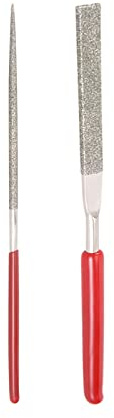 QUARKZMAN 2mm x 100mm Redondo/Plano Diamante Aguja Lima Juego Grano 150