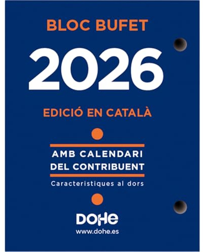 Dohe - Taco Sobremesa 2026 Catalán - Calendario de Escritorio Profesional, Formato Día Página, 12 Meses de Enero a Diciembre, Tamaño 8,5x11 cm, Material de Oficina