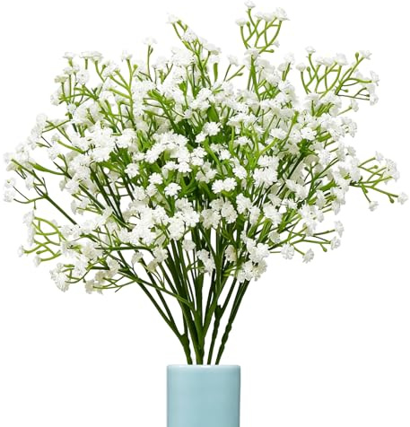 WZHHDM 8 Stück Schleierkraut Künstlich, 58m Künstliche Blumen, Schleierkraut Kunstblumen Blumen Fake Plastikblumen für Hochzeit Zuhause Deko(Weiß)