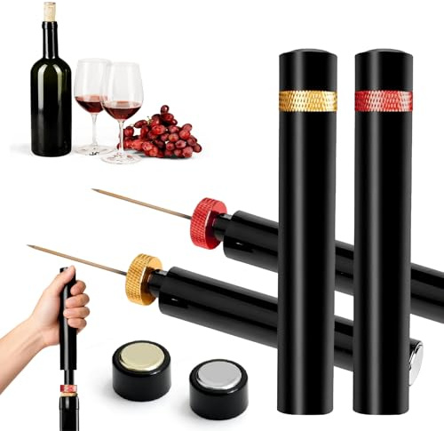 2Pcs Mini Wine Bottle Opener, Travel Portable Pocket Air Pressure Pump Wine Opener, Assemblable Design Wine Corkscrew, Quick Bottle Opening for Home Party Restaurant Wine Lovers