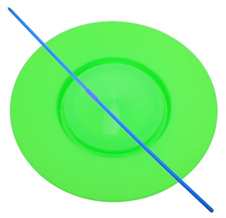 FUNNETOYU Platos y Palos de Malabarismo para Niños, Juego de Malabares de Plástico Verde, Tamaño Mediano, Ligero y Portátil para Presentaciones de Circo y Fiestas de Baile