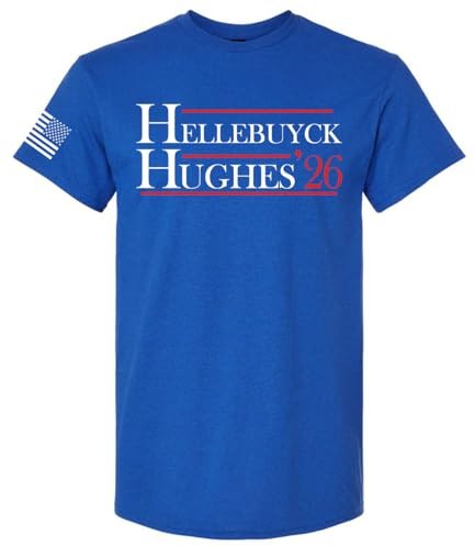 Trenz Shirt Company Men's Graphic T-Shirt – 2026 Ice Hockey Champions Commemorative Tee, Hellebuyck & Hughes-Antique Royal-Large