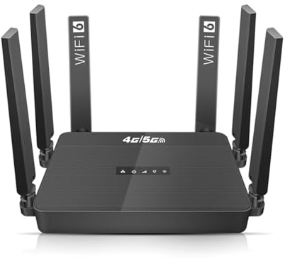 Akfldms Router WiFi6 Router 4G 5G LTE Router WiFi 6 Routers con Ranura para Tarjeta SIM Router WiFi Inalámbrico para B2, B4, B5, B7.