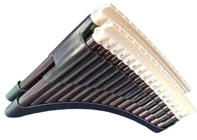 Panflöte Instrument 32-flötige Panflöte In C-Dur Einsteigerfreundliches Und Professionelles Instrument Mit Komplettem Zubehör(Dark brown)