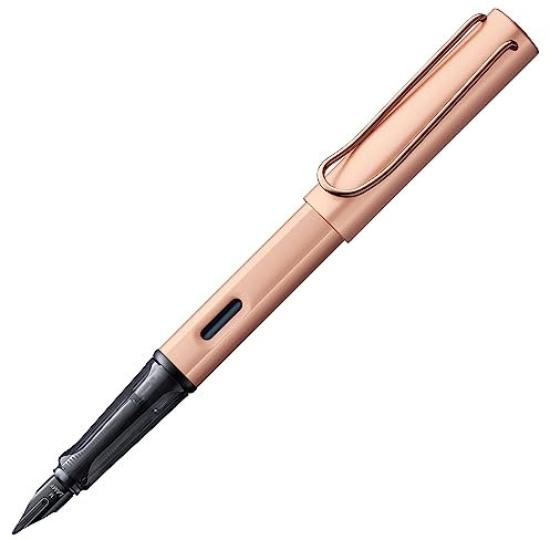 Lamy 1231318 Lx Füllhalter 76 – Füller aus Aluminium in der Farbe Roségold mit transparentem Griffstück und Stahlfeder – Federstärke EF , 1 Stück (1er Pack)