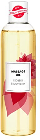 EIS Massageöl Erdbeere | Erotisches Massageöl mit Erdbeeraroma | 250 ml | Aromatische Wirkung für sinnliche Ganzkörpermassagen | Pflege mit hochwertigem Rizinusöl | Erotik | Massageöl für Paare