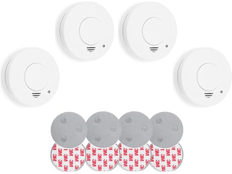 Smartwares Rauchmelder 4er Set mit Magnetbefestigung, 85dB Sirene für sicheren Feueralarm