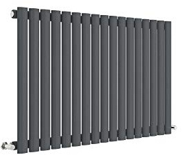 nuie HLA39 Revive ǀ Modern Home Wall Mount Designer Horizontal Single Panel Radiator, 600mm x 992mm x 55mm, Anthracite