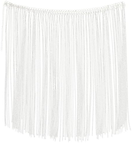 VALICLUD Body Chain Taillenkette Körperkette Metall Quaste Retro Bauchkette Körper Gürtel Kette Bikini Schmuck Punk Kleidung Hosen Rock Dekoration Zubehör Silber