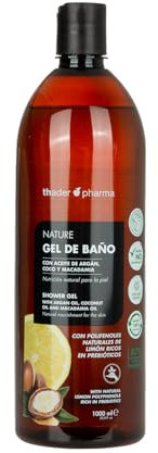 Thader Pharma Gel de Baño con Aceite de Argán, Coco y Macadamia Polifenoles ideal para piel sensible, 1000 ml