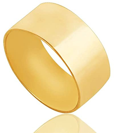 Daesar Edelstahl Ringe Herren, Männer Ring Personalisiert Silber Gold Rosegold Poliert Bandring Breit 10MM Gr.57 (18.1)-67 (21.3)
