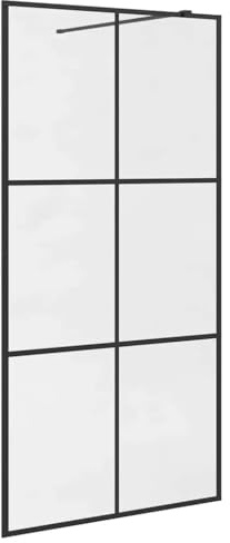 VidaXL Duschvägg med klart ESG-glas 100x195 cm svart