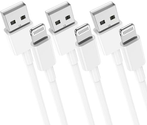 3Pack iPhone Ladekabel 1m, USB A auf Lightning Kabel Schnellladekabel MFi-zertifiziertes kompatibel mit iPhone 14 13 12 11 Pro Max Mini XR XS X 8 Plus 7 Plus 6 Plus 5s SE iPad Airpods