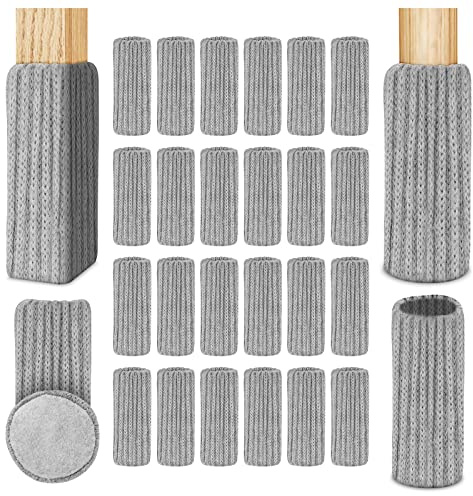 OSDUE Chaussette Chaise pour Pieds de Chaise, 24pcs Chaussettes de Chaise Mobilier en Feutre, Patins Antidérapants pour Convient aux Pieds de Chaise, Évitez Les Rayures et Le Bruit