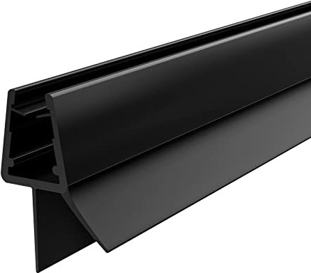 EMKE Joint de rechange noir pour porte de douche en verre - Joint de porte de douche - Joints de protection contre les chocs - 7-8 mm - Pour lèvre en caoutchouc de 1000 mm - Pour portes de douche