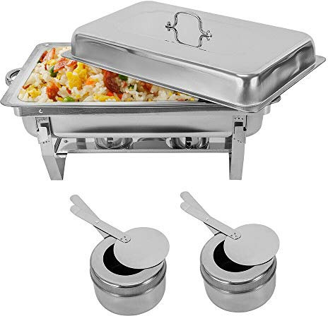 WSIKGHU Chafing Dish, set professionale da 9 l, scaldavivande per alimenti, in acciaio inox, contenitore per calore, chafing dishes, scalda cibo, per catering, buffet e feste