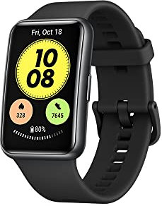 HUAWEI Watch Fit New Smartwatch, 1.64 Vivid AMOLED Display, 97 Workout Modes, 24/7 Heart Rate Monitoring, 10-Day Battery Life, Quick-Workout Demos, All-Day SpO2 Monitoring, Graphite Black (Renewed)