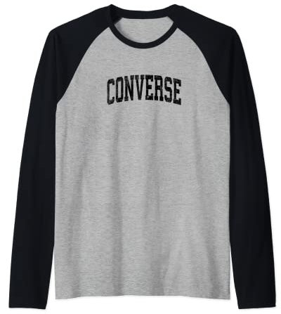 Converse Texas TX Sportliches Vintage-Design, sportliches Design, Schwarz Raglan