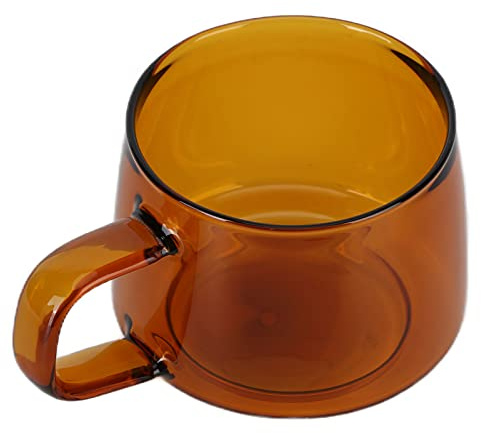 Taza de café vidrio borosilicato transparente 250 ml con asa, resistente al choque térmico (congelado a agua hirviendo), fácil limpiar y cómoda sostener, ideal para café, té leche