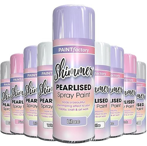 AlezyB 1 x Pearlised Shimmer Lilac Aerosol Spray Paint 400ml Aerosol Spray Paint in variety of colors White Pink Silver Lilac,Arts Crafts