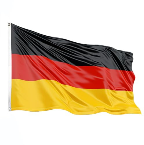 Piersando Fahne Hissflagge Länderflagge Fanartikel Land Deutsche Flagge mit Metallösen Fussball EM WM Eishockey Handball Basketball Frauen Männer Kinder 2024 Deutschland 180cm x 120cm