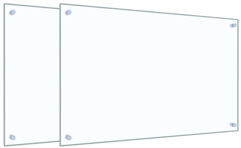 vidaXL Küchenrückwände 2 STK. Transparent 80x50 cm Hartglas, Rückwand, Rückwand für Küche, Rückwand aus Glas, Rückwände, Spritzschutz