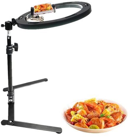 Ring Light Overhead Phone Mount - LED Ring Light with Tripod Stand and Phone Holder - Overhead Tripod for Phone with Ring Light | Desk Ring Light | Overhead Camera Phone Mount for Filming Makeup Video
