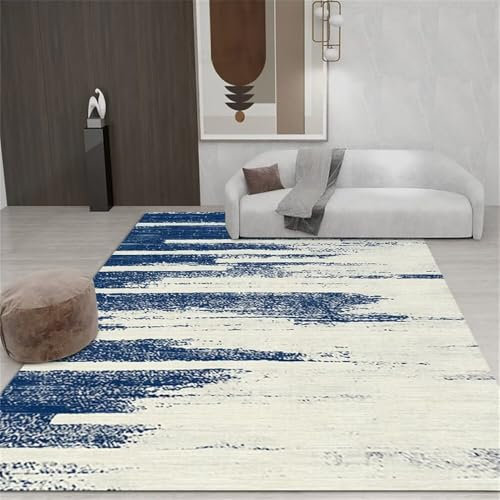RUGMRZ Flokati Teppich Abstrakte und minimalistische Innendekorationsteppiche mit rutschfesten, fleckenbeständigen kurzen Haaren Rugs for Living Room Teppich Küche Waschbar rutschfest Rugs 80X140CM