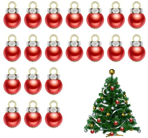 20 Miniatur Wichtel Zubehör - Miniatur Christbaumkugeln aus Kunststoff - DIY Ohrringe & Armbänder - Weihnachtskugeln