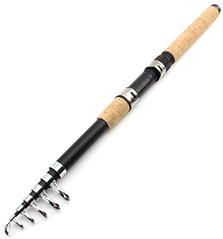 ZSXPBZL Angelrute,Teleskopruten,Spinnrute 2,4 m 2,7 mt 3,0 m 3,6 mt Teleskop-Spinning Angelrute Carbon Holzgriff Carp Angeln Pole Sea Rock Angelrute Test 30-150g(345cm)
