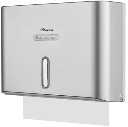 PLUSSEN Dispenser di asciugamani di carta ABS igienico Commerciale per asciugamani pieghevoli Montato a parete (6007-grigio)