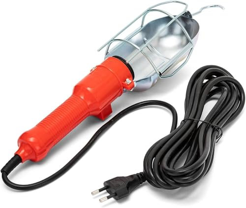 SQUADO Lampada da Lavoro Portatile con Cavo Extra Lungo da 5 Metri - Illuminazione Potente e Versatile per Cantieri,