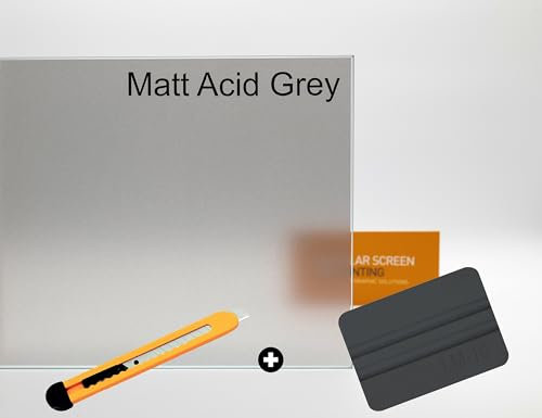 scheibentoenungPRO® Milchglas Fensterfolie - Blickdicht & selbstklebend - Sichtschutzfolie Bad - Glasfolie sattiniert Opal weiß Matt Acid Grey 76cm Rollenbreite Meterware - 1 STK. = 1 Meter