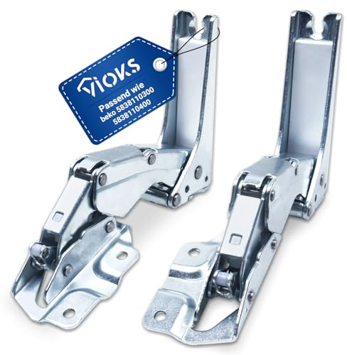 VIOKS Türscharnier Set Oben Unten Ersatz für Beko 5838110300 5838110400 | Scharnier Reparaturset, Scharniere Tür Montage Set, für Kühlschrank Gefrierschrank