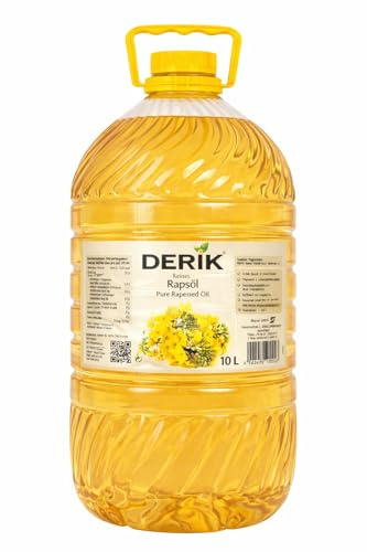 Derik Rapsöl 10L – 100% Reines Rapsöl, Vegan, Für Kalte & Warme Küche, PET-Flasche
