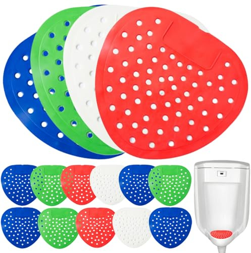 Urinal Mats 15Pcs Urinal Screen Deodorizer 7x6 Inch Heart-Shaped Urinal Screen Long Lasting Anti-Cloging Urinal Deodorizer for Men Urinal, Random Color