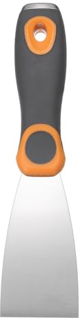QUARKZMAN Spachtelmesser 2 Farbschaber Trockenbau-Reparaturmesser | Edelstahl, Flexibles, zum Entfernen von Zement Tapetenkleber, mit Metallhammerende