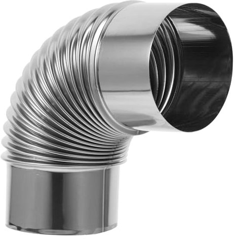 BESPORTBLE 90grad Schwarzes Edelstahl-ofenrohr -kniestück Flexibles Zeltofenrohr Für Camping Effizienter Kaminabzugsrohr-Adapter Für Heiße Öfen